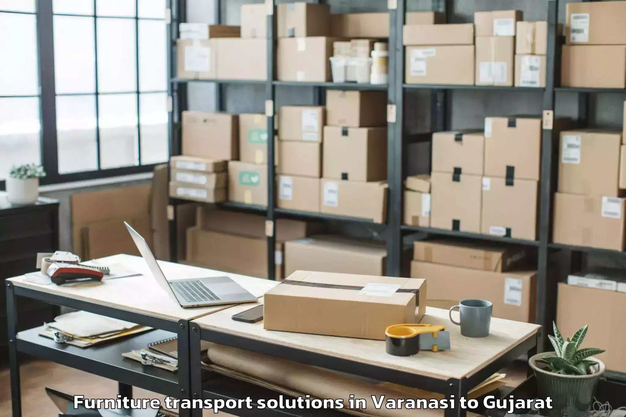 Book Varanasi to Vansda Furniture Transport Solutions Online